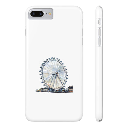 Scenic Slim Phone Cases with London Eye Design, Artistic Phone Holder for Travelers, Minimalist Gift, Stylish Accessory, Durable Protection