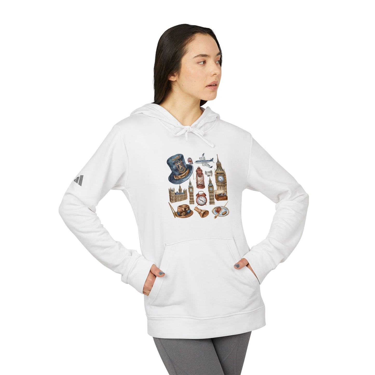 Adidas Unisex Fleece Hoodie - Iconic London Design