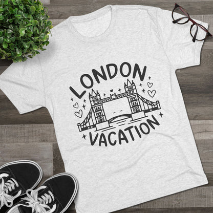 London Vacation Trendy Unisex Tri-Blend Crew Tee