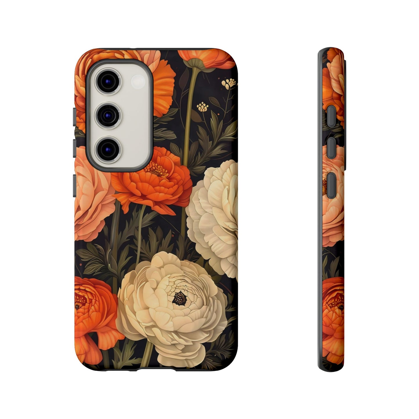 Floral Phone Case with Tough Protection, Blooming Ranunculus Design, Durable Cover, Gift for Flower Lovers, Eco-Friendly Phone Accessory