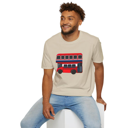 London Transport English Bus - Iconic Red Double-Decker Versatile Unisex Softstyle T-Shirt
