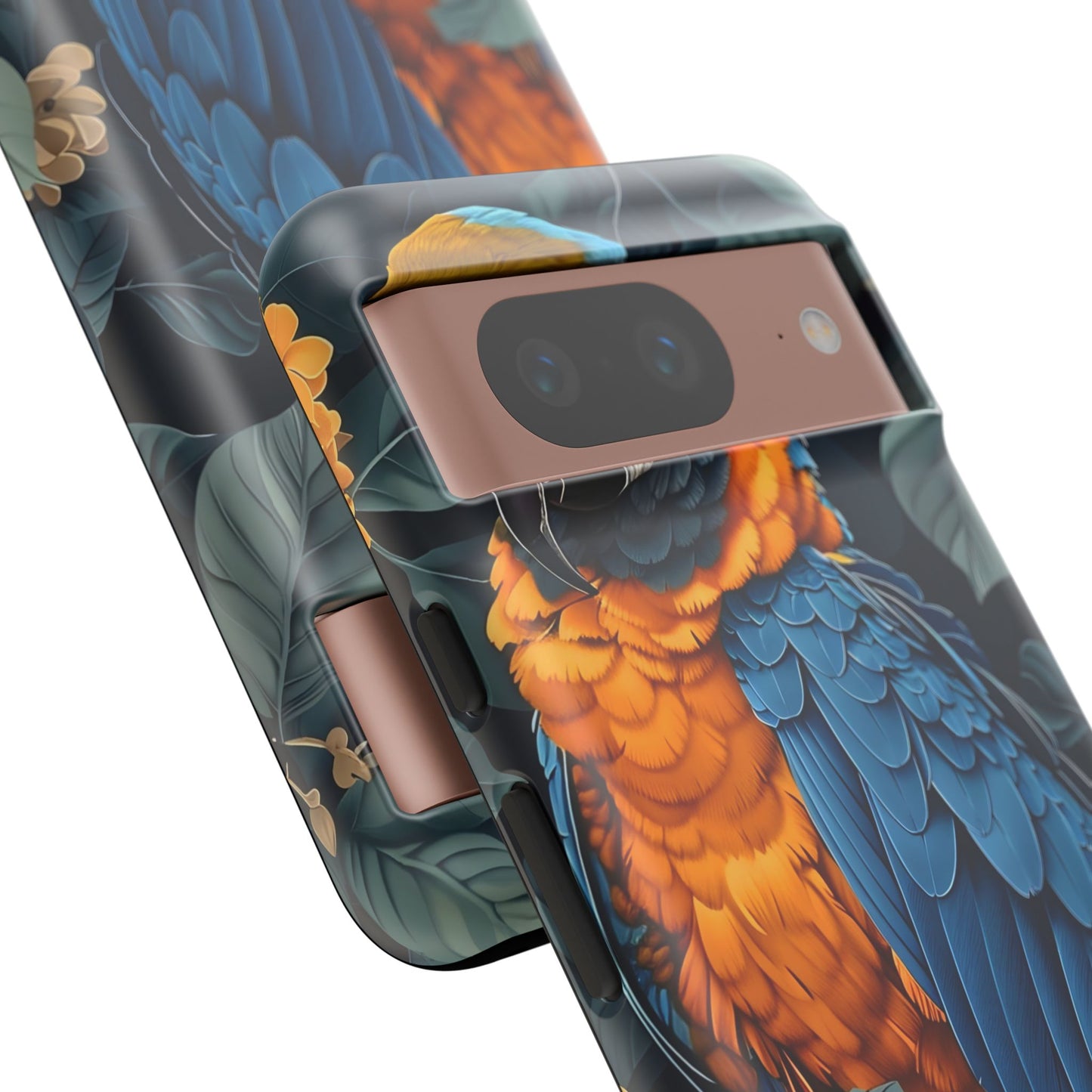 Tropical Parrot Phone Case - Tough Cases, Colorful Phone Cover, Nature Lover Gift, Floral Design, Bird Lover Accessory