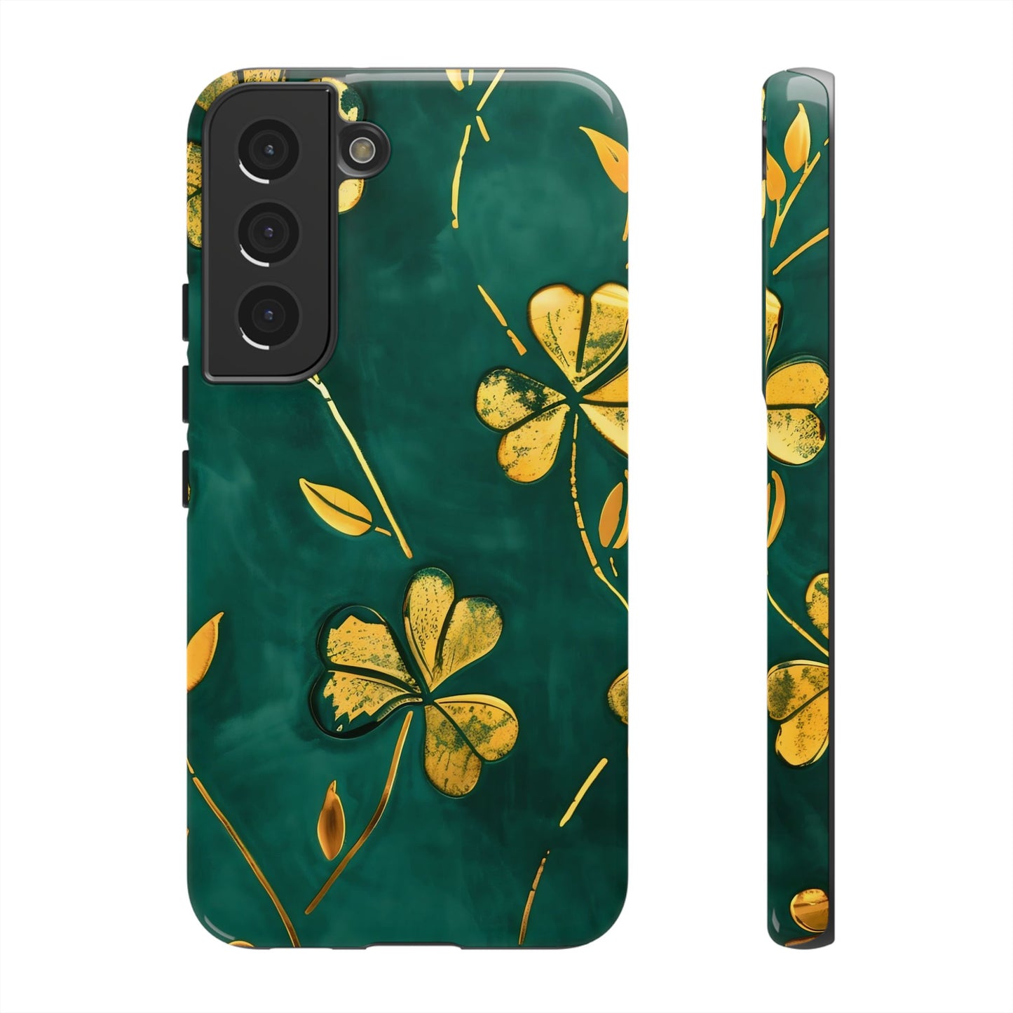 Floral Phone Case with Gold Accents, Tough Phone Cover, Stylish Phone Protector, Unique Gift for Her, Nature Lover Accessory