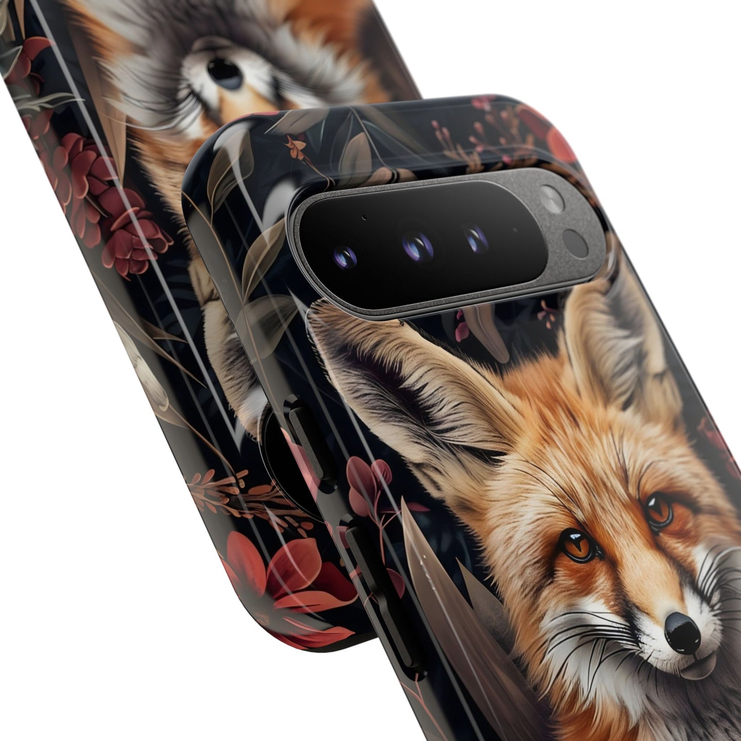 Fox Floral Phone Case, Tough Cases for Animal Lovers, Nature Themed Gift, Cute Phone Cover, Wild Fox Protector