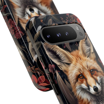 Fox Floral Phone Case, Tough Cases for Animal Lovers, Nature Themed Gift, Cute Phone Cover, Wild Fox Protector
