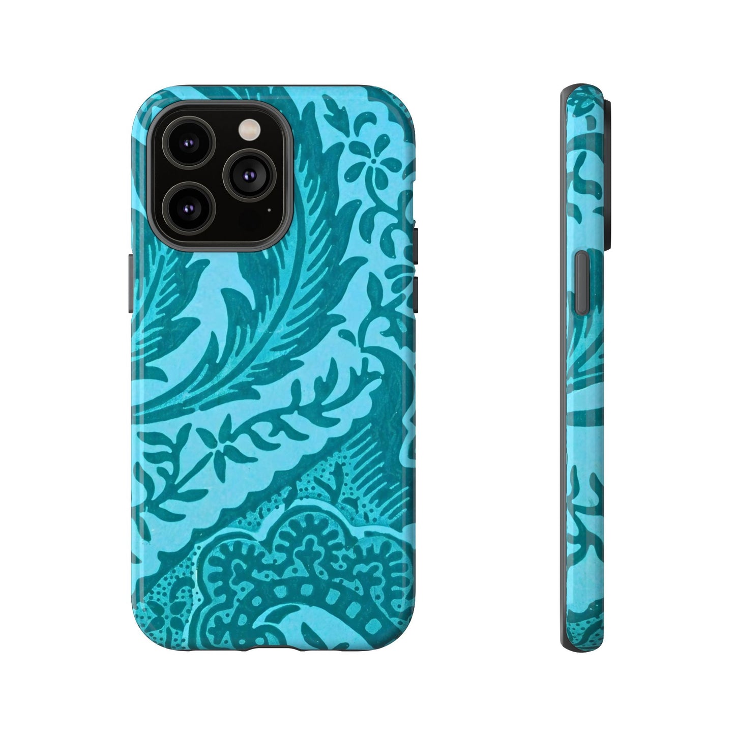 Protective Phone Case with Elegant Teal Design, Tough Cases, Floral Phone Cover, Stylish Smartphone Protection, Gifts for Her, Trendy [...]