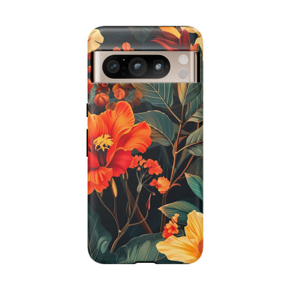 Tough Floral Phone Case | Tropical Vibe, Gift for Nature Lovers, Summer Beach Accessory, Floral Pattern, Trendy Phone Accessories