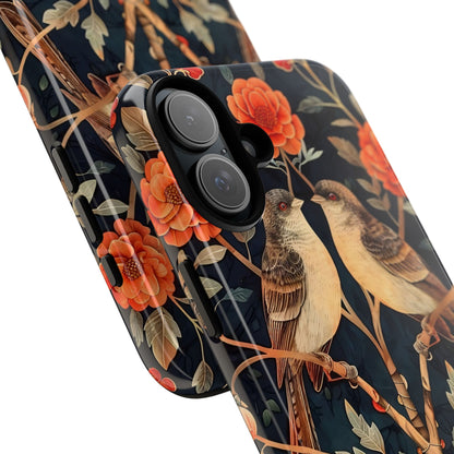 Floral Phone Case – Tough Cases with Bird Design, Unique Gift for Nature Lovers, Stylish Tech Accessory, Phone Cover, Artistic Case