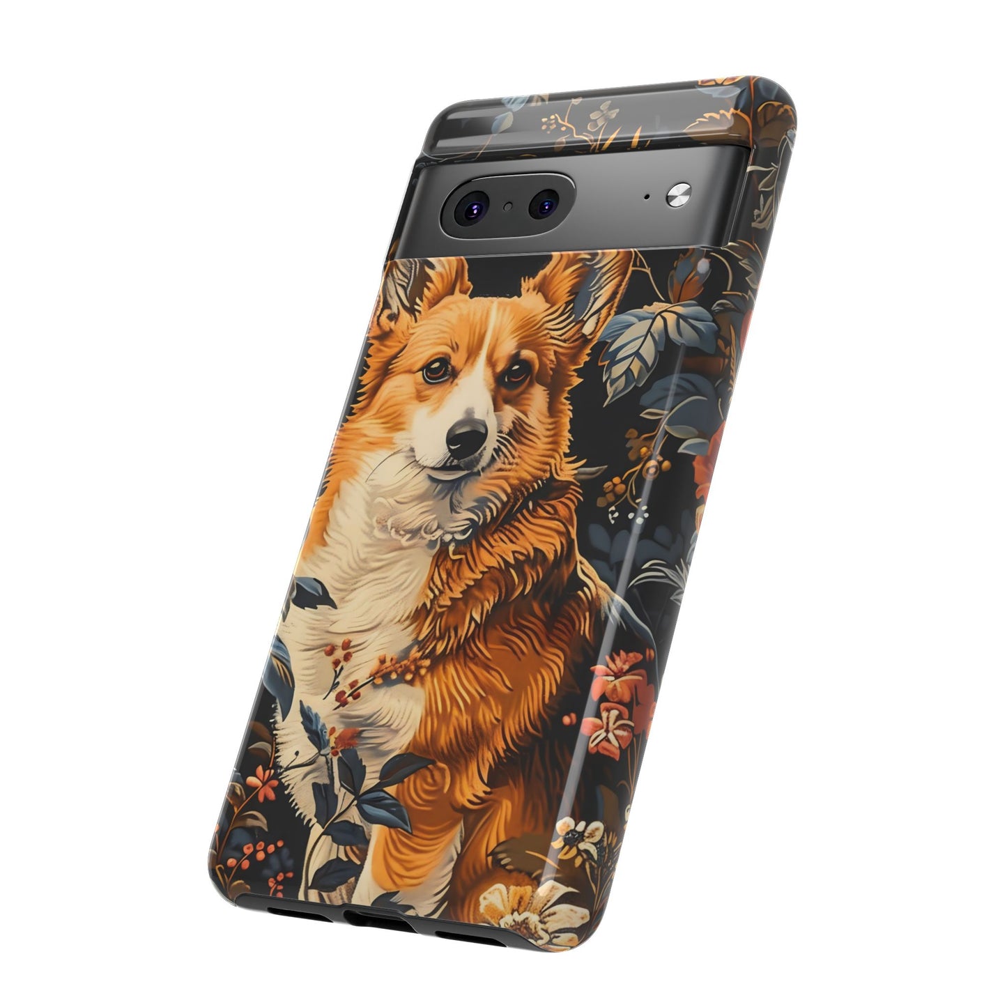Corgi Floral Phone Case - Tough Cases for Dog Lovers, Cute Pet Accessories, Gift for Dog Owners, Floral Design, Personalized Tech Cover