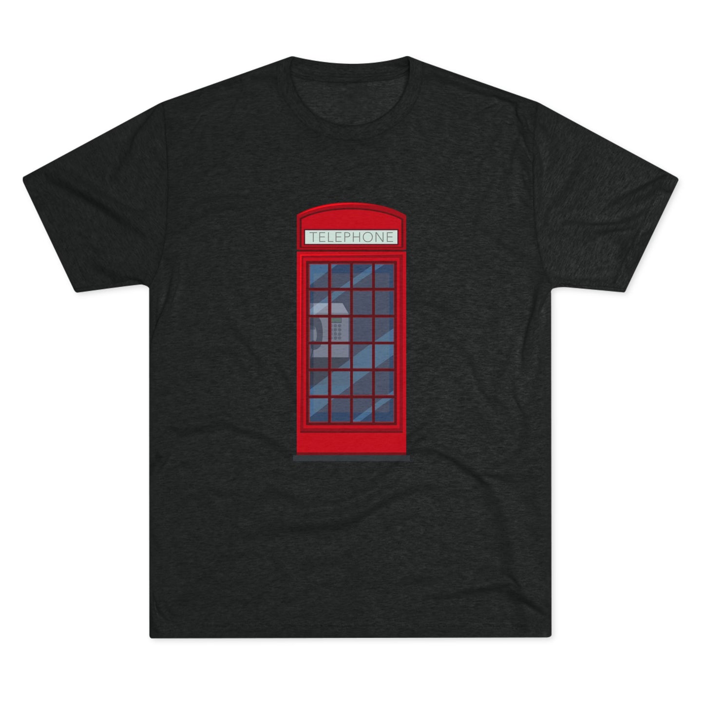 Iconic British Public Telephone - Classic Red Phone Box Unisex Tri-Blend Crew Tee