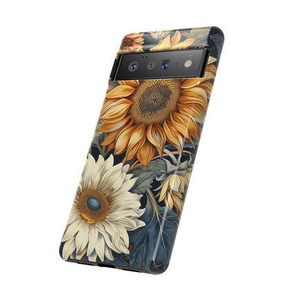Floral Phone Case for Tough Cases, Sunflower Design, Nature Lover Gift, Birthday Present, Eco-Friendly Accessories, Summer Vibes