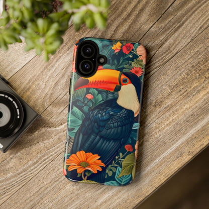 Tropical Toucan Phone Case - Cute Animal Design, Nature Lover Gift, Floral Pattern, Bird Lover Accessory, Summer Vibes