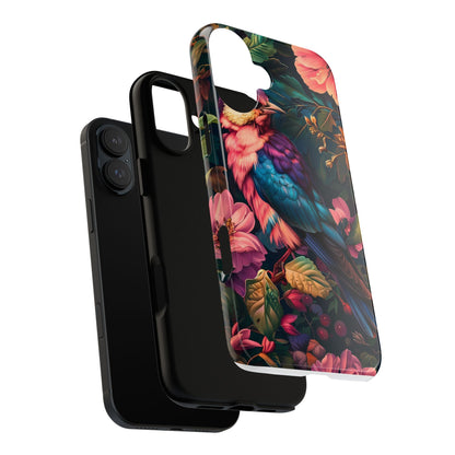 Tough Cases: Vibrant Tropical Bird Phone Case, Floral Smartphone Cover, Nature Lover Gift, Boho Phone Accessory, Cute Bird Case