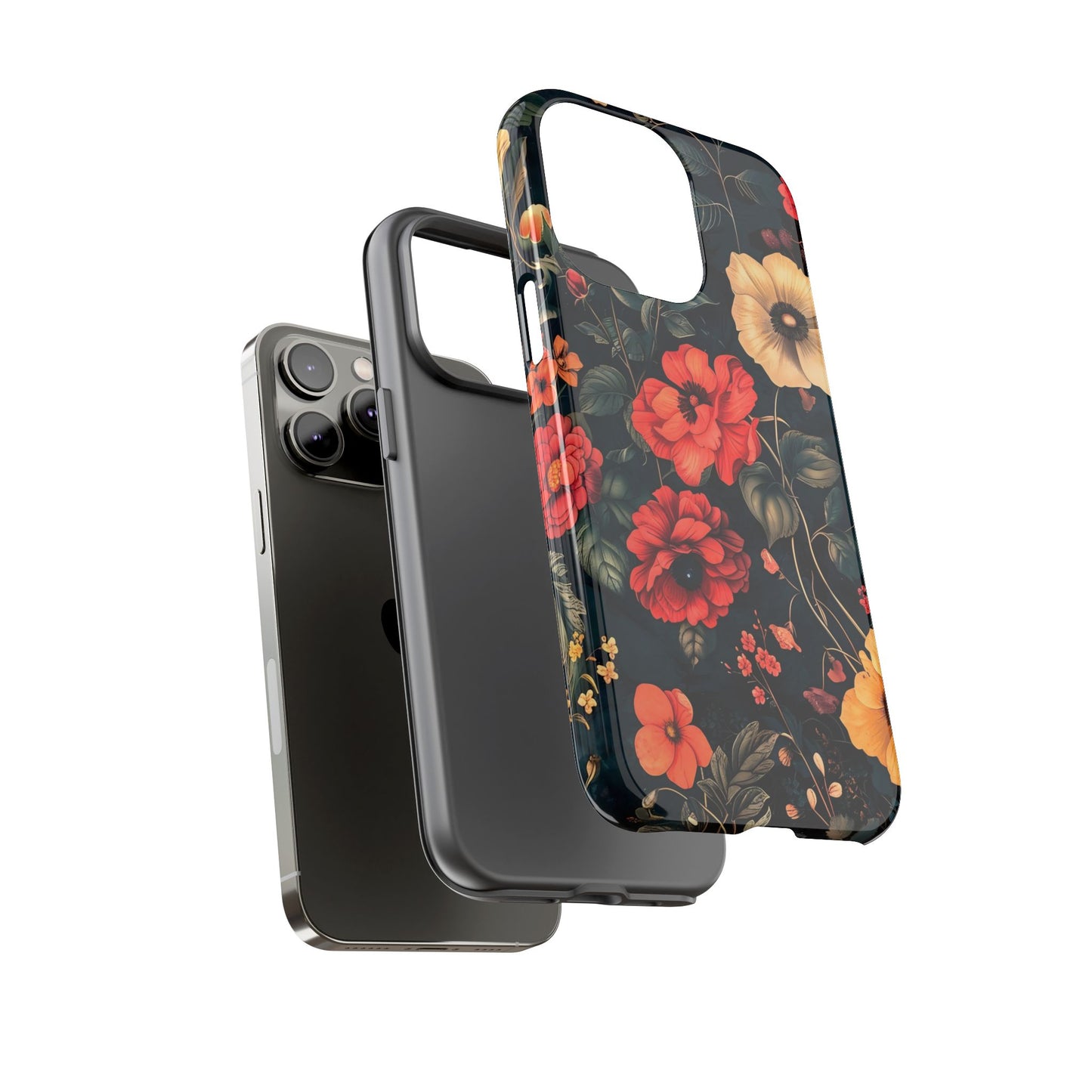 Floral Phone Case, Tough Cases, Flower Motif, Protective Cover, Gift for Her, Floral Design, Spring Accessory