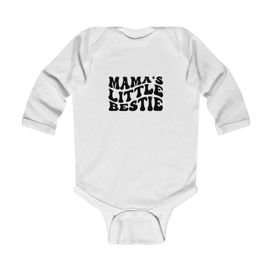 Mama's Little Bestie Infant Bodysuit - Soft Long Sleeve Outfit for Newborns