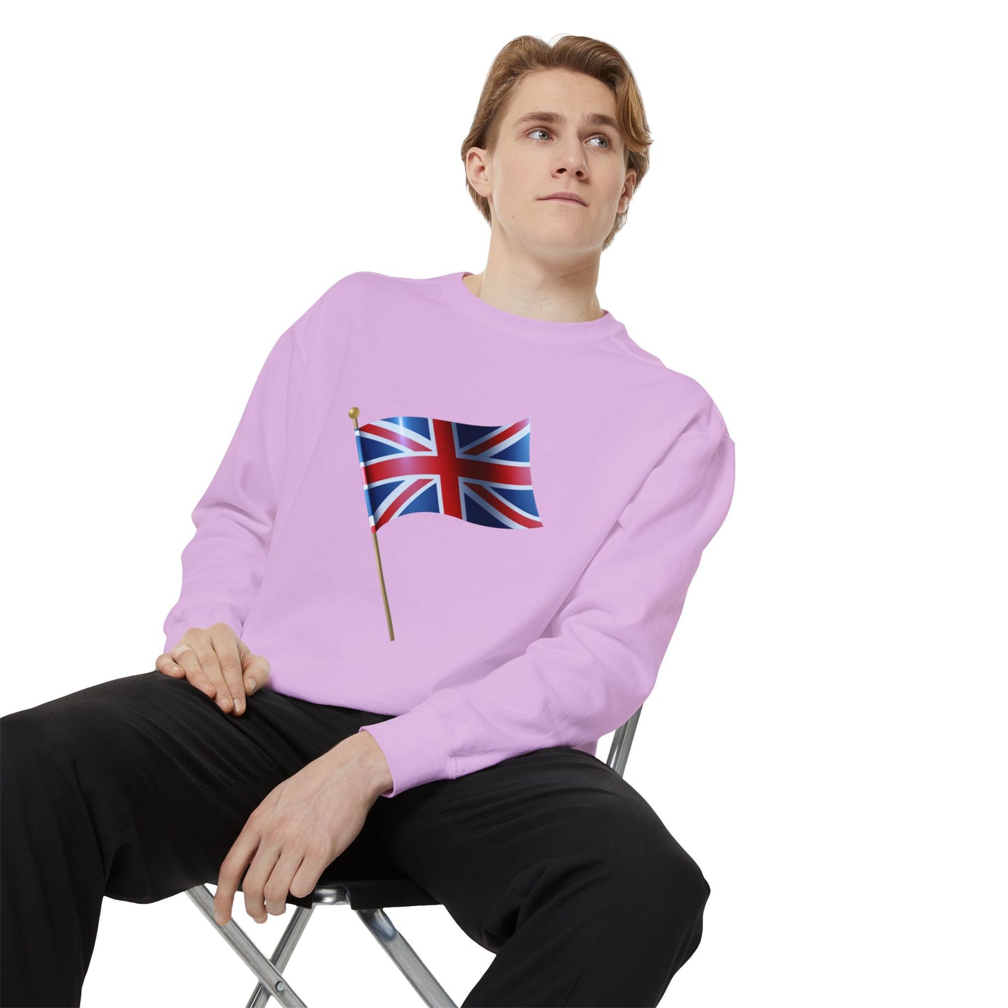 Unisex Garment-Dyed Sweatshirt - Classic UK Flag