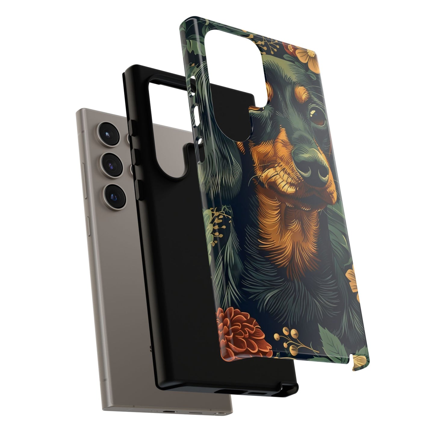 Dachshund Phone Case, Floral Pet Phone Cover, Dog Lover Gift, Tough Phone Case, Custom Dachshund Design, Unique Dog Owner Accessory