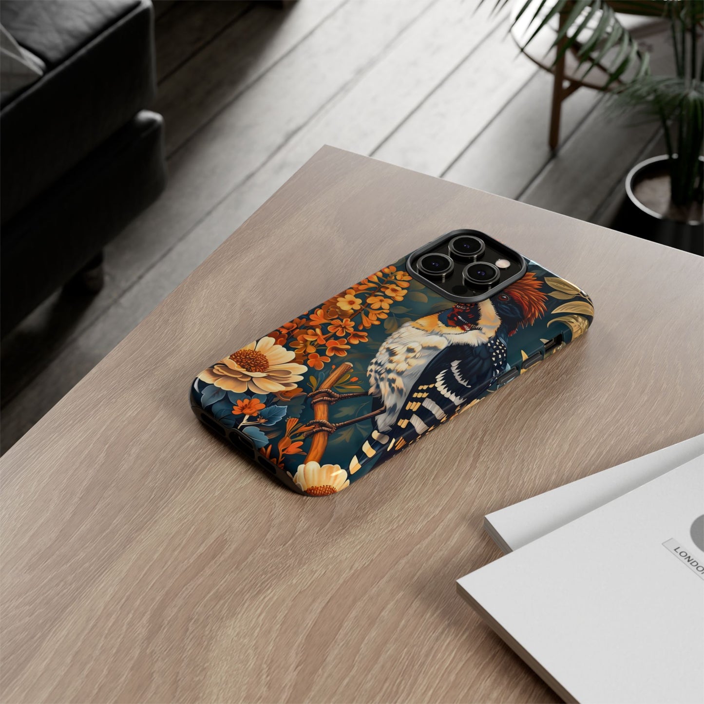 Tough Cases: Floral Bird Phone Case, Vintage Style Cover, Nature Lover Gift, Botanical Design, Spring Inspire Fashion