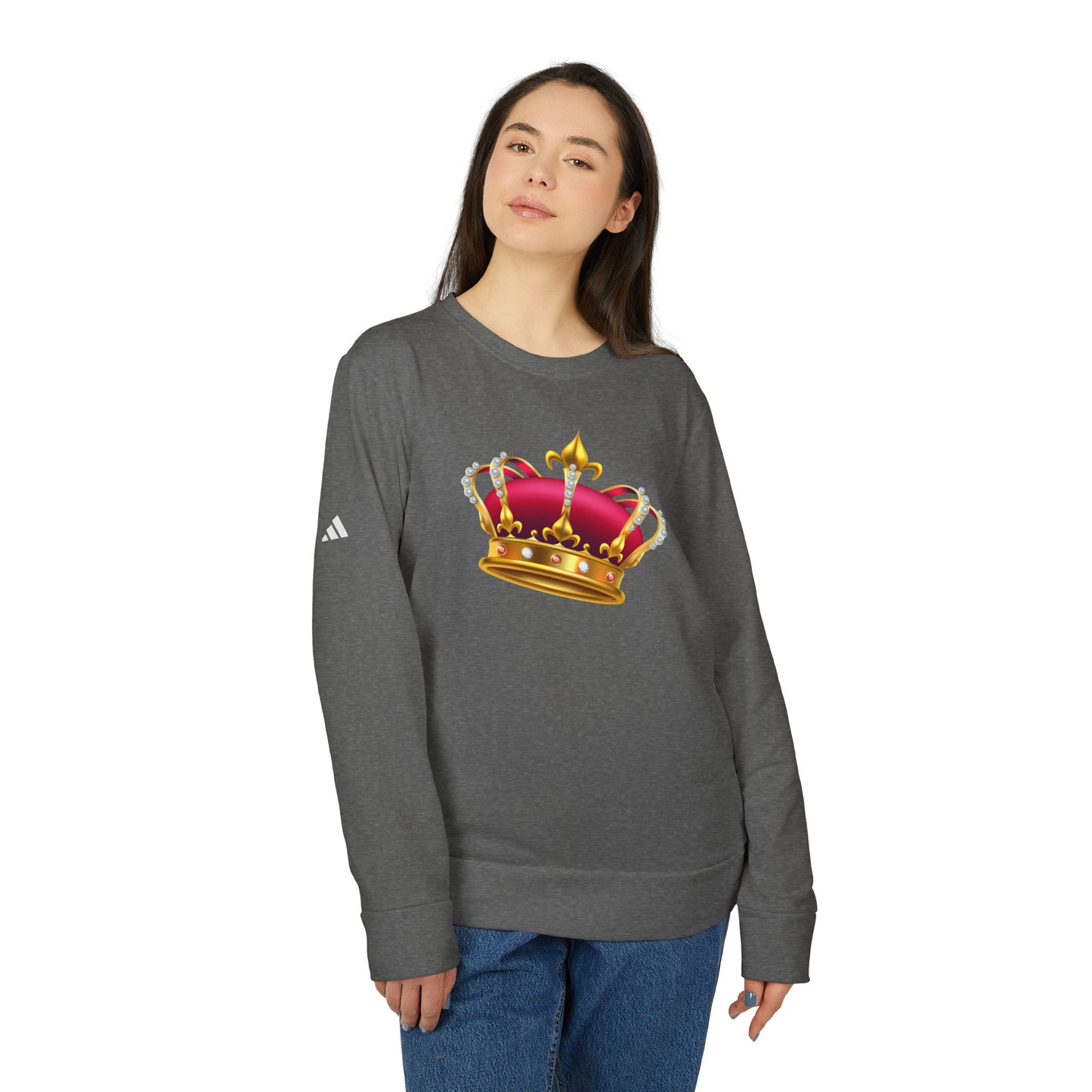 Unisex Fleece Crewneck Sweatshirt - British Royal Crown Design