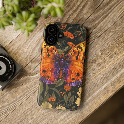 Butterfly Phone Case, Tough Cases for Nature Lovers, Vibrant Floral Design, Gift for Her, Cute Phone Accessories, Butterfly Artwork