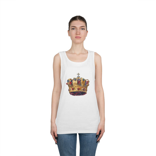 Unisex Heavy Cotton Tank Top - British Royal Crown Design