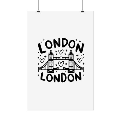 Charming London Rolled Poster for Home Decor, Wall Art, Travel Gift, Office Wall Decor, London Themed Decoration