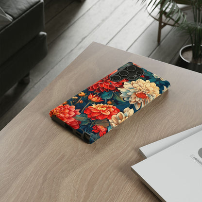 Floral Phone Case - Vibrant Tough Cases, Stylish Floral Cell Phone Cover, Gift for Her, Trendy Phone Accessory, Flower Design
