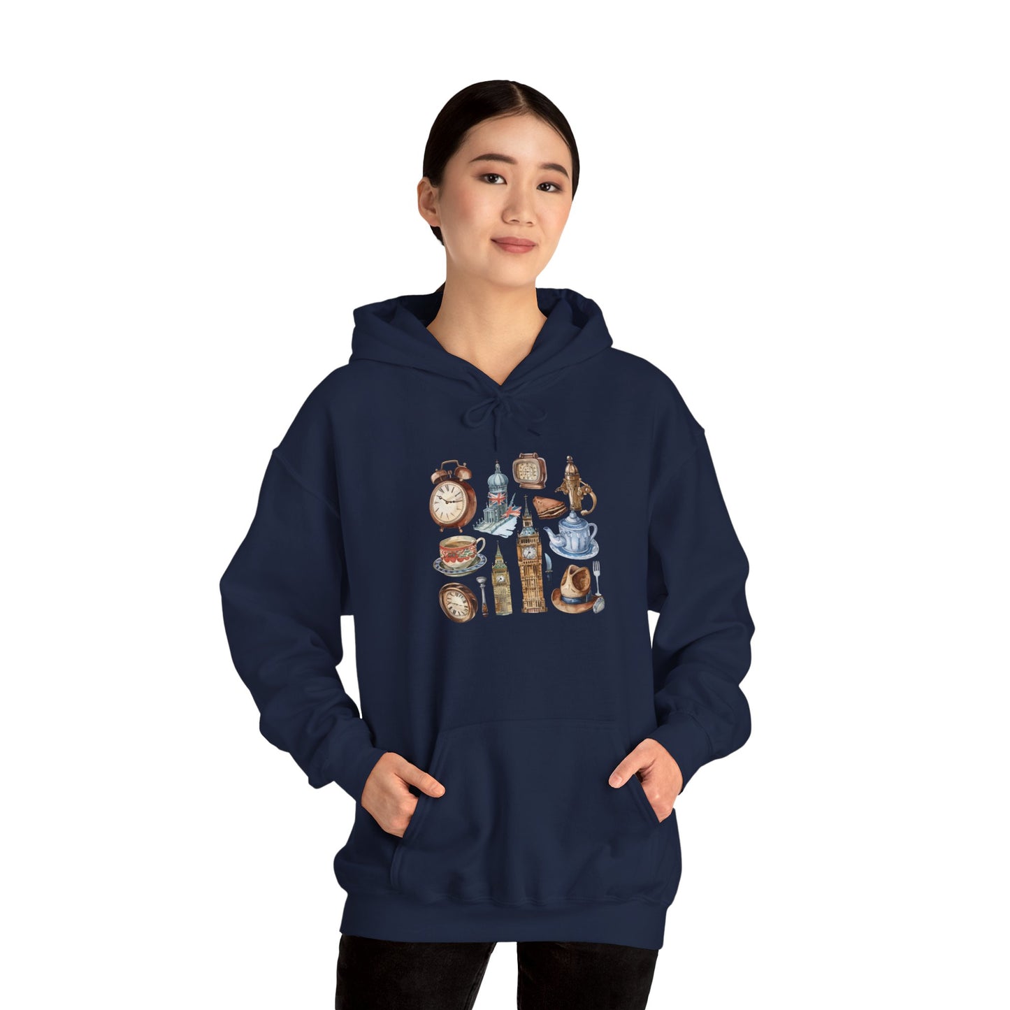 Unisex Heavy Blend™ Hooded Sweatshirt - Old World Charm - British Pub Traditions