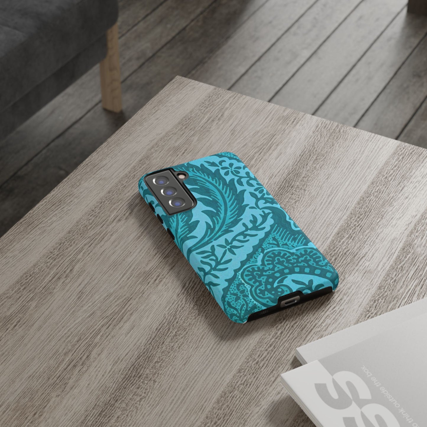 Protective Phone Case with Elegant Teal Design, Tough Cases, Floral Phone Cover, Stylish Smartphone Protection, Gifts for Her, Trendy [...]