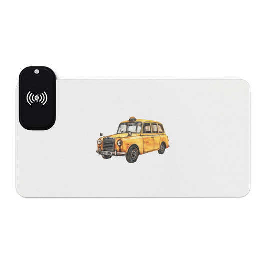 Yellow Taxi – British Cab Illustration - LED Gaming Mouse Pad with Wireless Charging - Vintage Yellow Taxi Design, Perfect for Gamers, Office Decor, Gift for Tech Lovers, [...]