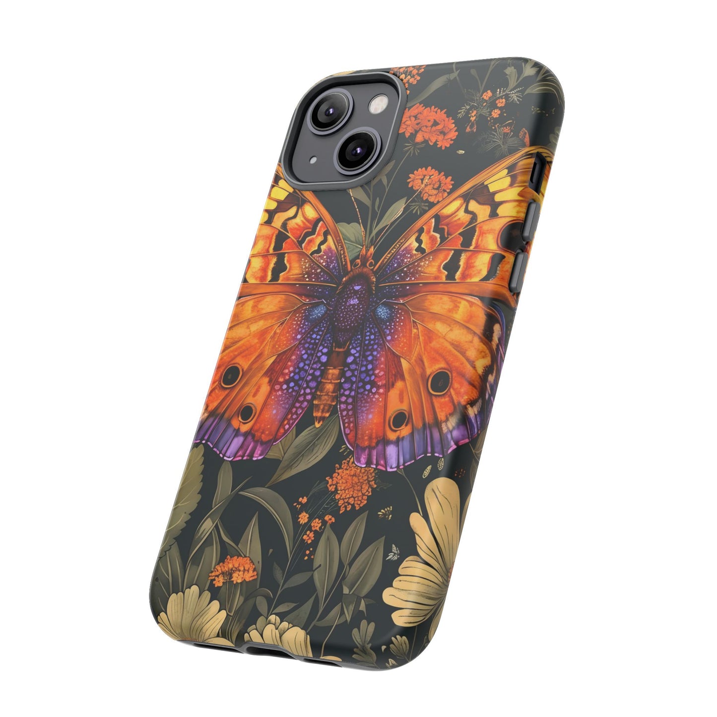 Butterfly Phone Case, Tough Cases for Nature Lovers, Vibrant Floral Design, Gift for Her, Cute Phone Accessories, Butterfly Artwork