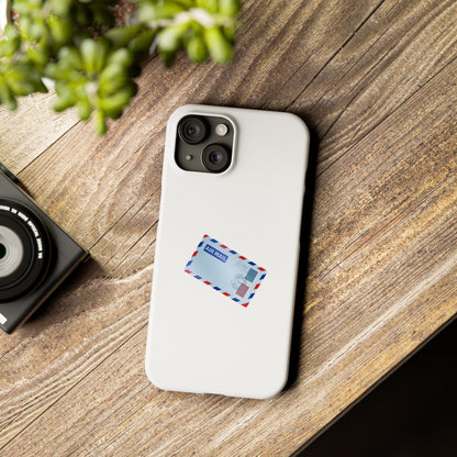 Vintage Air Mail Slim Phone Cases, Cute Phone Cover, Gift for Travelers, Retro Aesthetic, Postage Design
