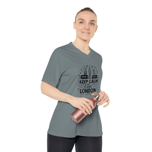 Women's Performance V-Neck T-Shirt - Keep calm and love London