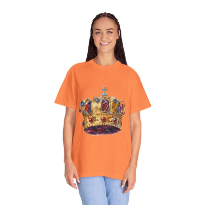 Unisex Garment-Dyed T-shirt - British Royal Crown Design - Iconic Symbol of Monarchy