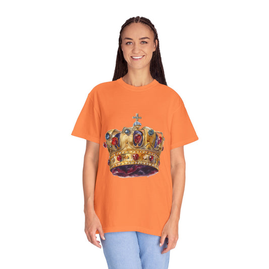 Unisex Garment-Dyed T-shirt - British Royal Crown Design - Iconic Symbol of Monarchy