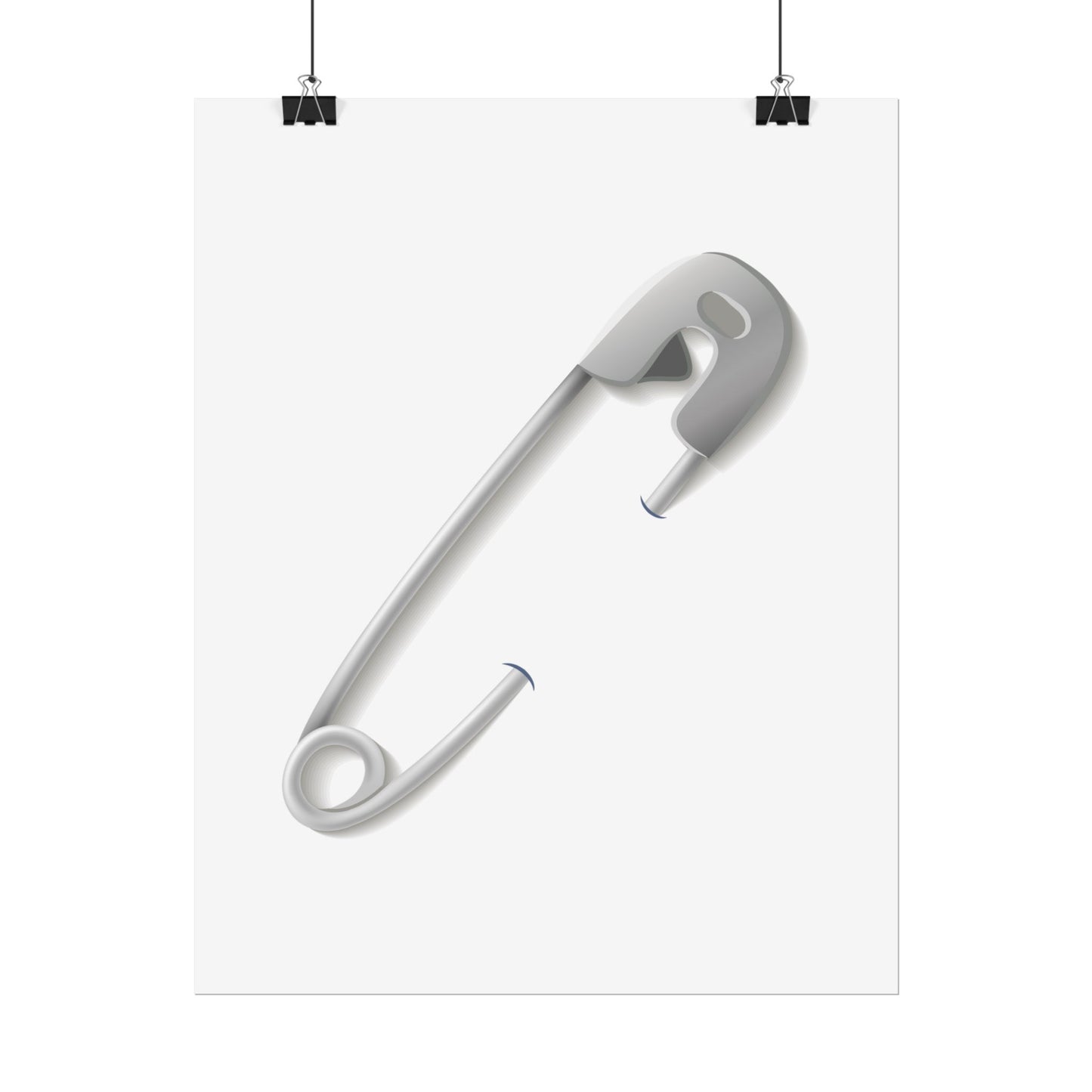 Minimalist Safety Pin Wall Art, Modern Decor, Unique Gift, Home Aesthetic, Art Print, Rolled Poster, Contemporary Interior Design