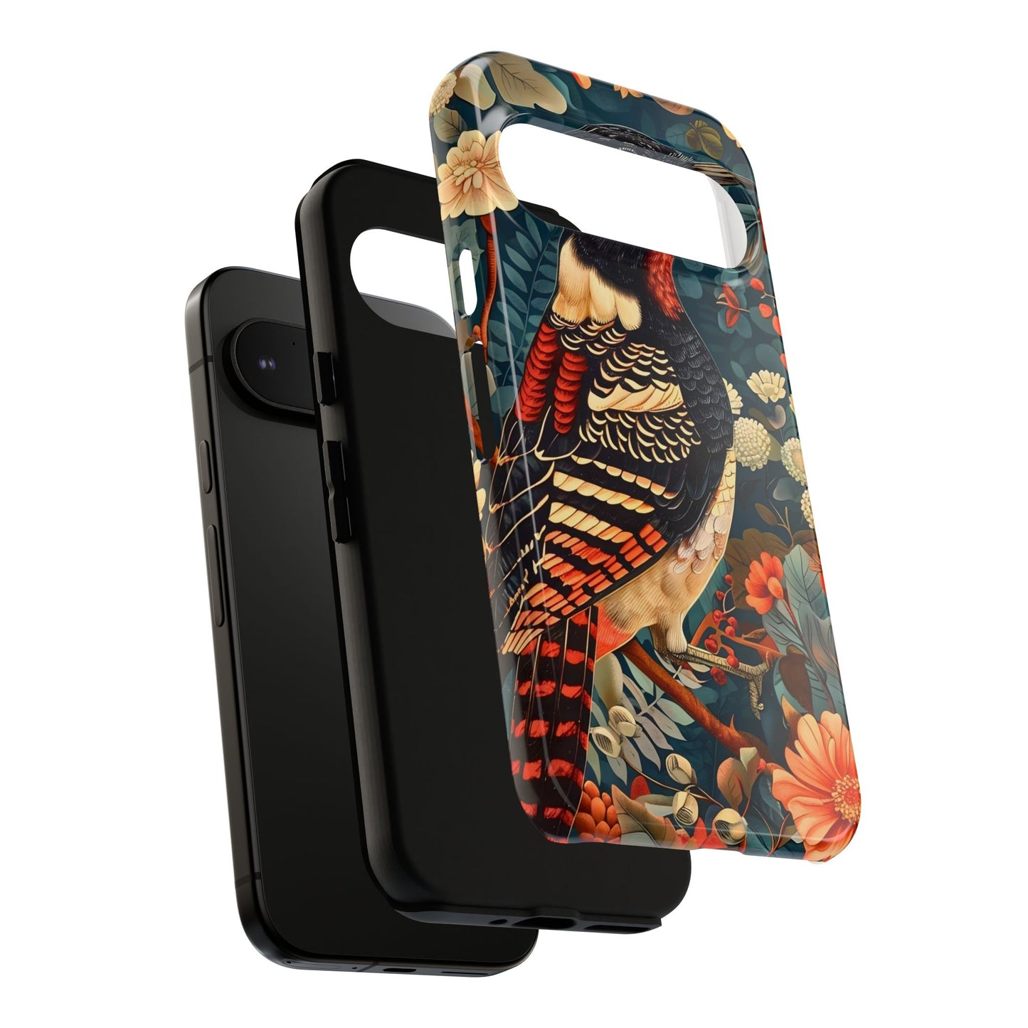 Nature-Inspired Phone Case with Floral Art, Tough Phone Cover, Protective Case, Gift for Nature Lovers, Unique Phone Accessory