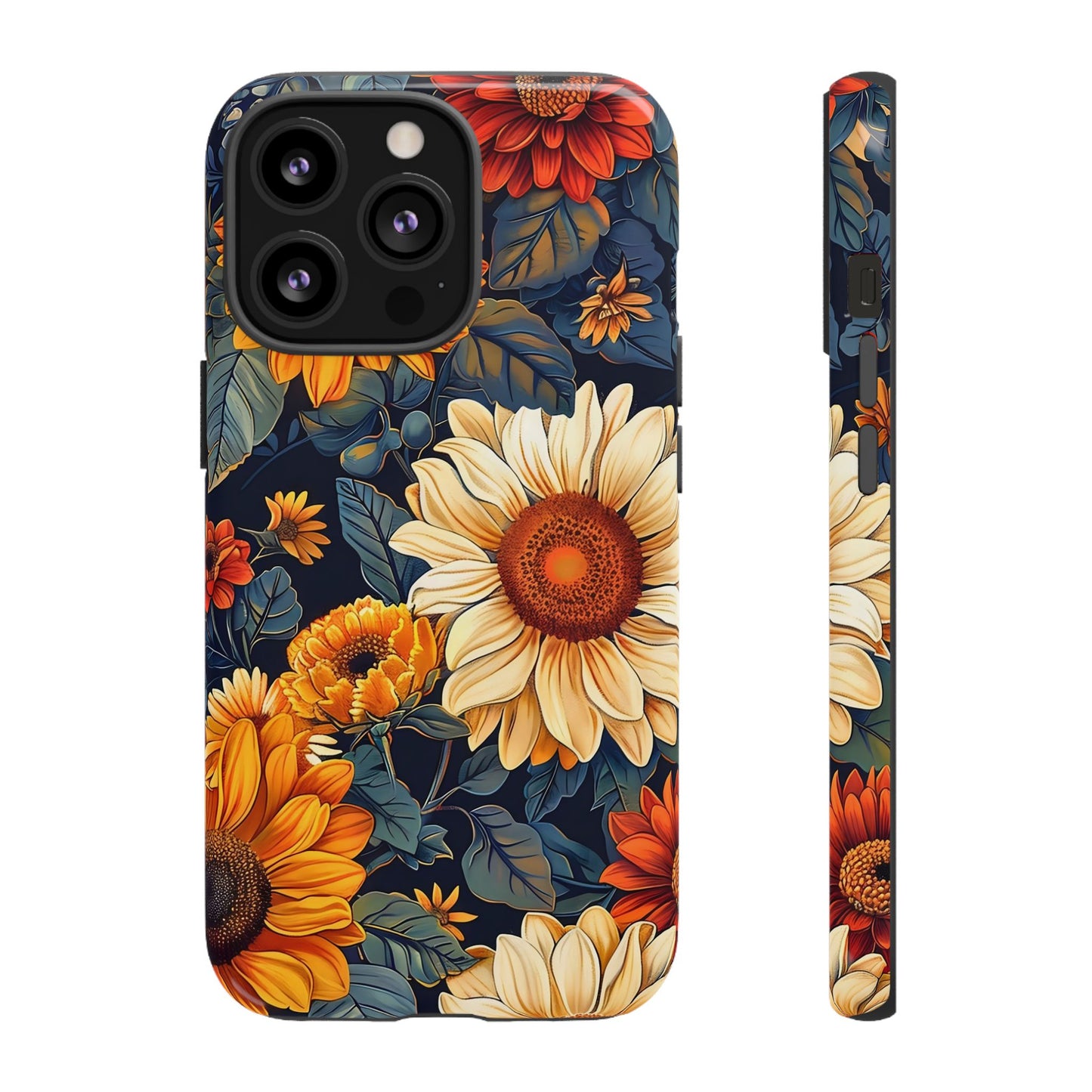 Floral Tough Phone Case | Sunflower Design, iPhone Cover, Protective Case, Gifts for Her, Floral Phone Accessory