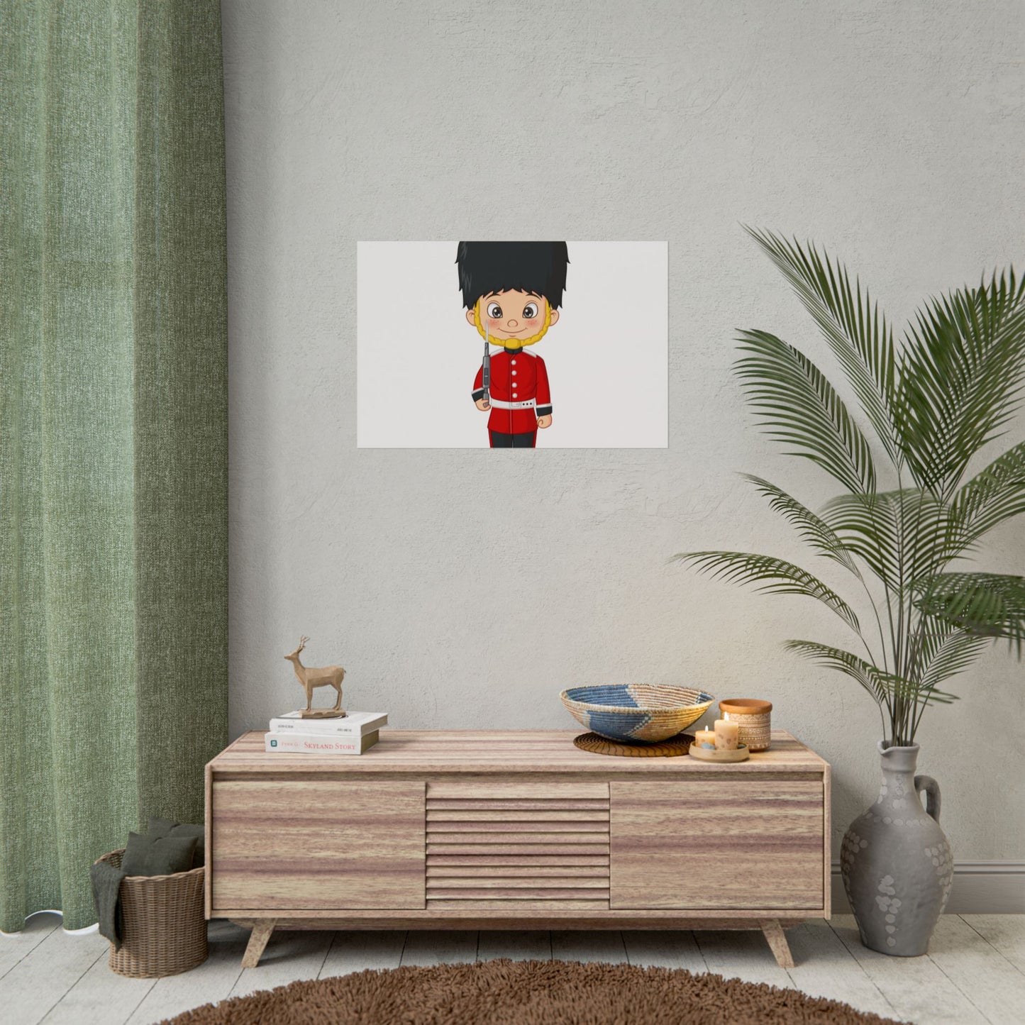 Whimsical Soldier Rolled Poster Art, Children's Room Decor, Cute Wall Art, Nursery Wall Hanging, Gift for Kids