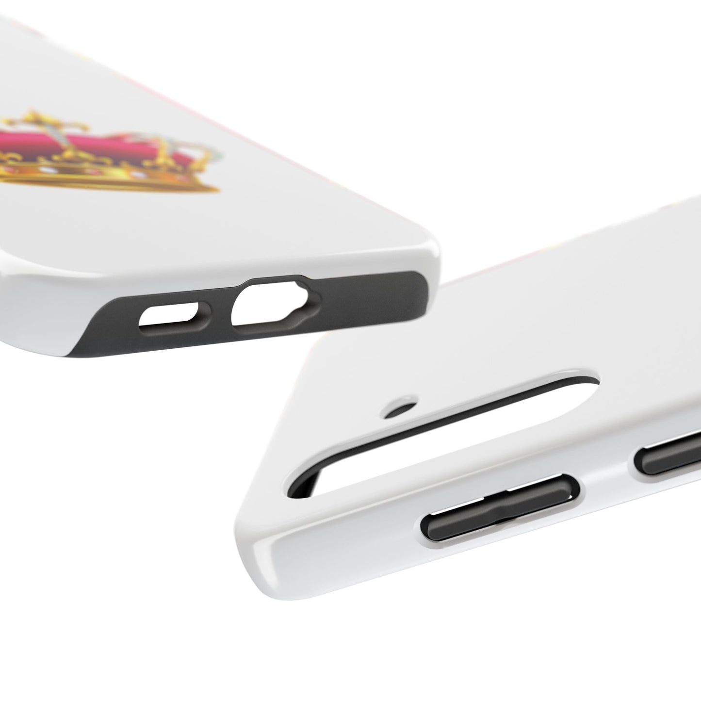 Crown Emoji Tough Phone Case, Durable Phone Cover, Stylish Protector, Gift for Him/Her, Trendy Smartphone Accessory