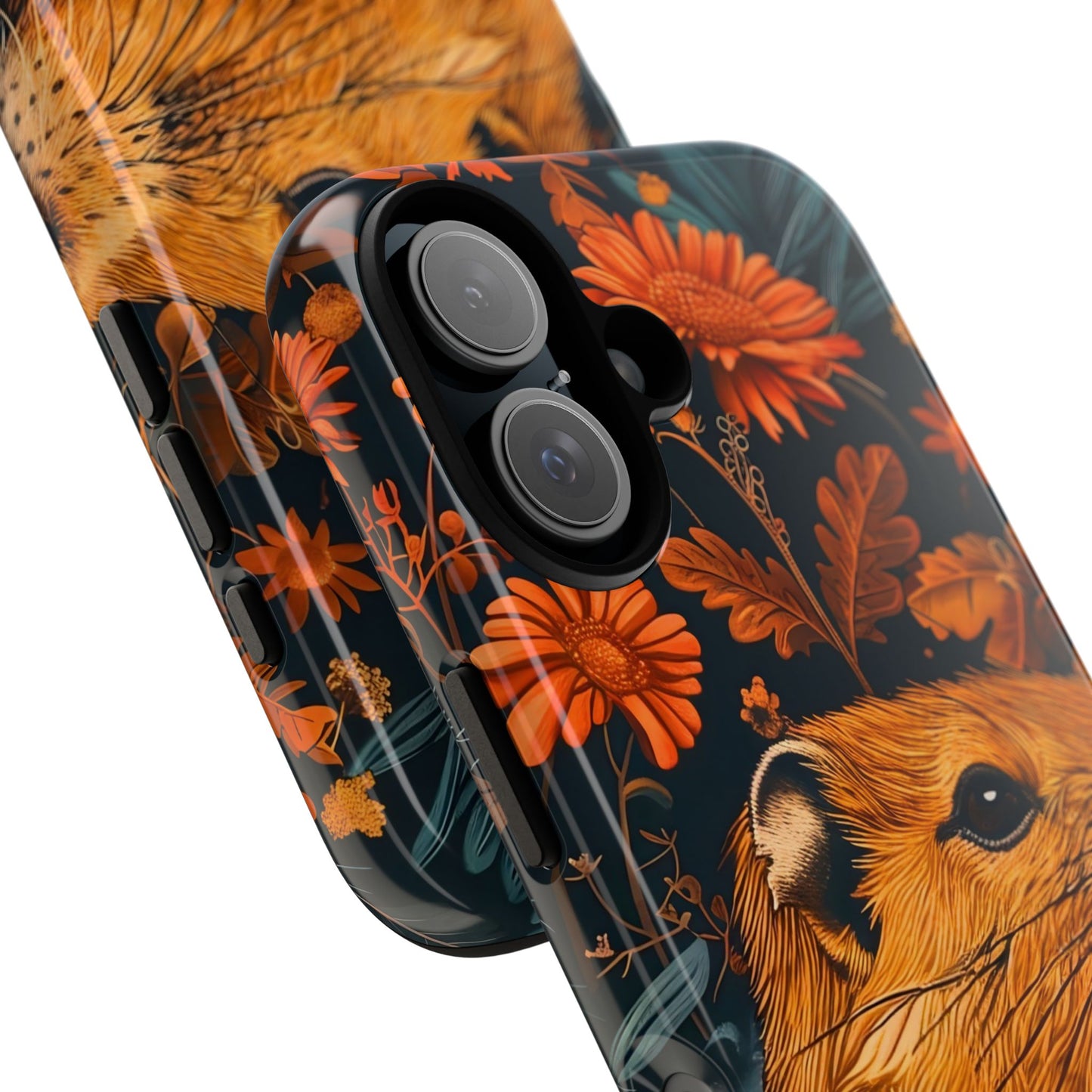 Capybara Phone Case, Floral Phone Cover, Tough Case for Animal Lovers, Unique Gift, Cute and Functional, Nature Inspired Design