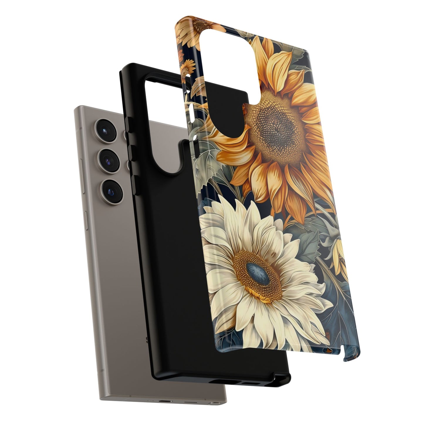 Floral Phone Case for Tough Cases, Sunflower Design, Nature Lover Gift, Birthday Present, Eco-Friendly Accessories, Summer Vibes