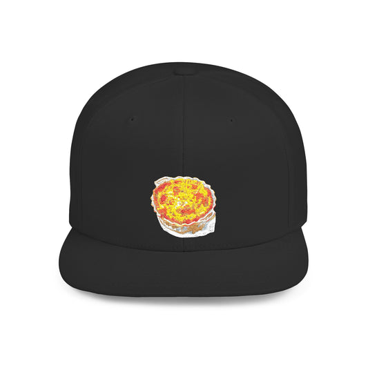 Colorful Foodie Flat Bill Snapback Hat | Trendy Streetwear Cap, Unisex Gift, Casual Style, Festival Wear, Unique Summer Accessory