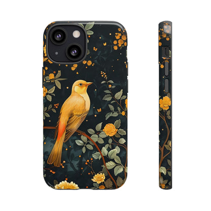 Floral Phone Case, Tough Cases with Bird Design, Nature Lover Gift, Stylish Protection, Birthday Present, Floral Phone Cover