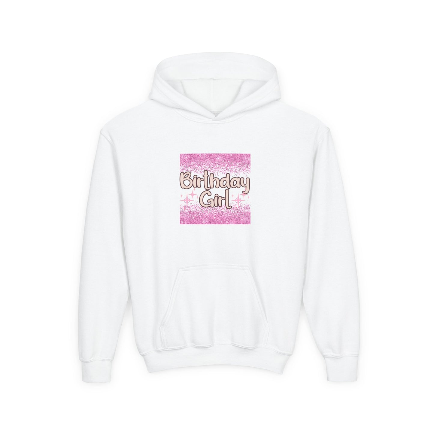 Birthday Girl Youth Hoodie - Sparkly Pink Celebration Sweatshirt