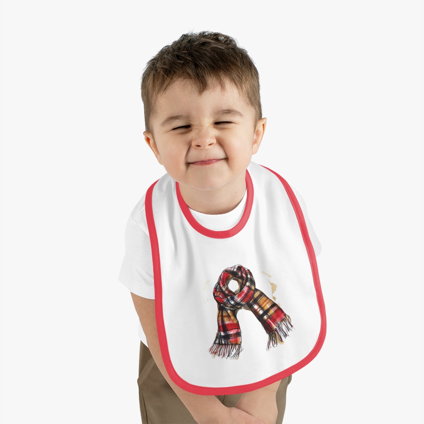 Cozy Scarf Baby Bib, Winter Baby Shower Gift, Cute Infant Drool Bib, Decorative Baby Bib for Celebrations, Stylish Baby Accessory