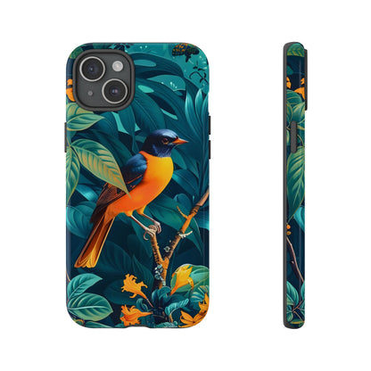 Tough Cases: Vibrant Bird Phone Case, Nature Lover Gift, Eco-Friendly Cover, Floral Design, Spring Decor
