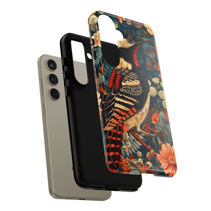 Nature-Inspired Phone Case with Floral Art, Tough Phone Cover, Protective Case, Gift for Nature Lovers, Unique Phone Accessory