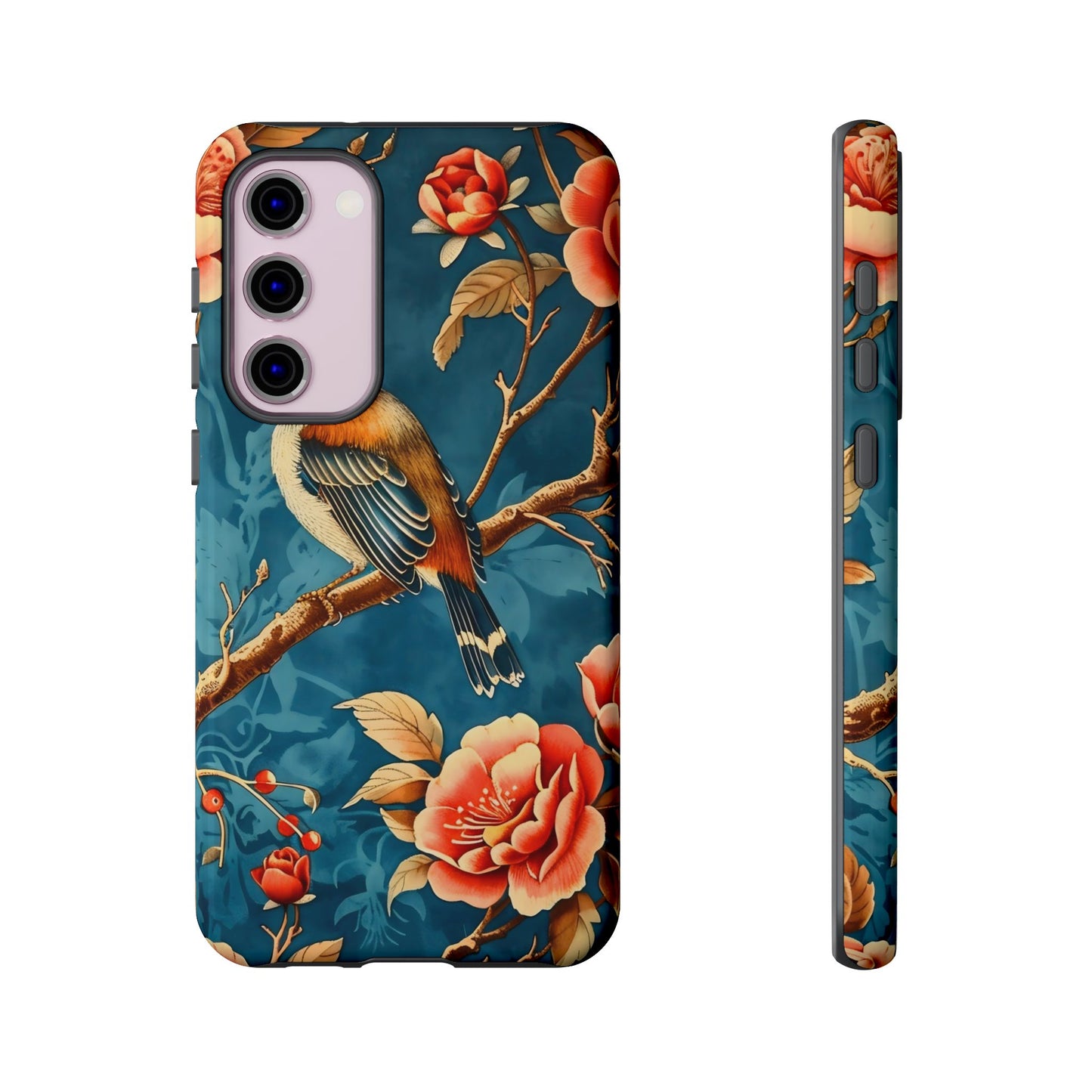 Bird & Floral Phone Case, Tough Cases for Nature Lovers, Gift for Her, Customizable Design, Vibrant Tech Accessories