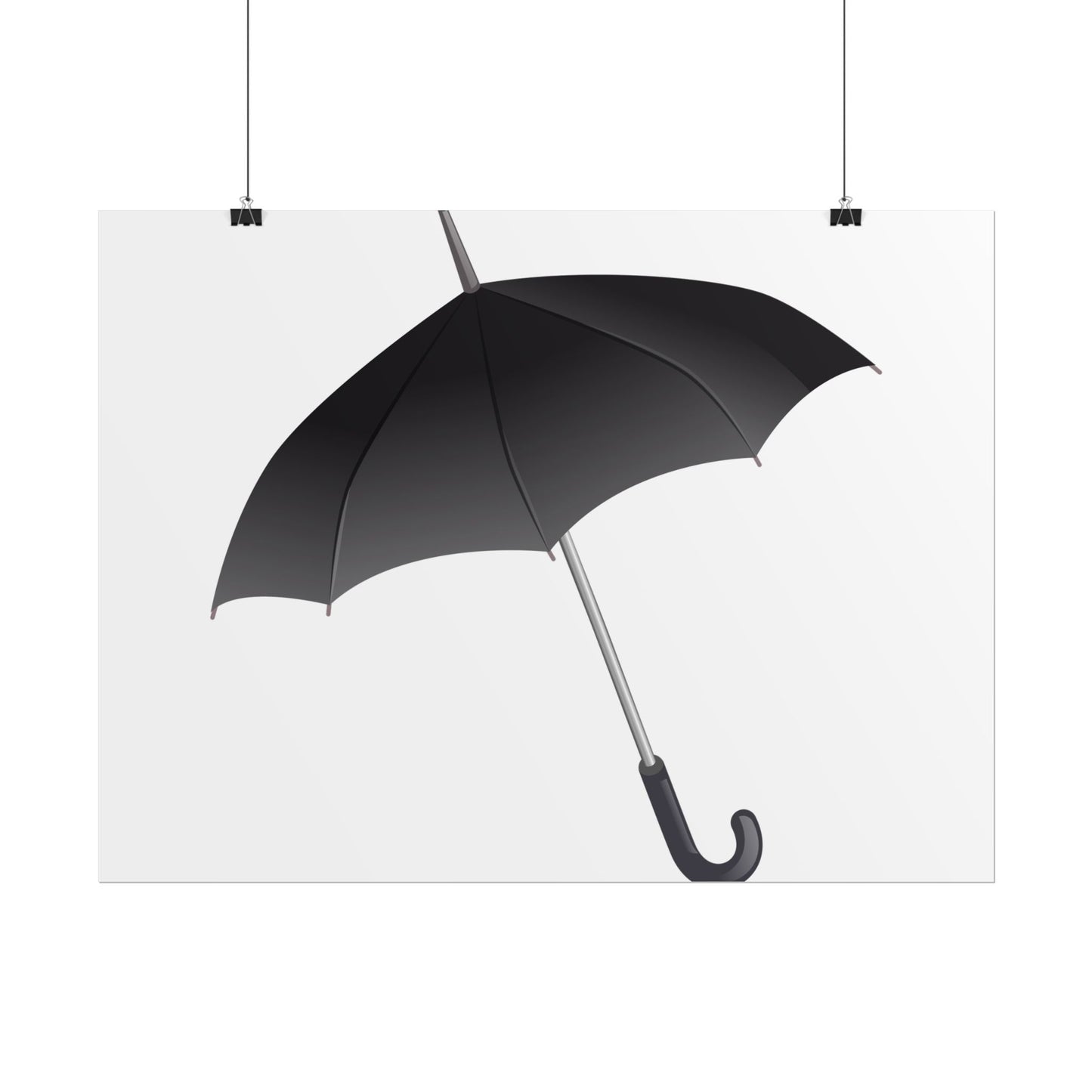 Minimalist Umbrella Wall Art, Chic Home Decor Print, Stylish Poster, Rental Friendly Artwork, Black Umbrella Decor